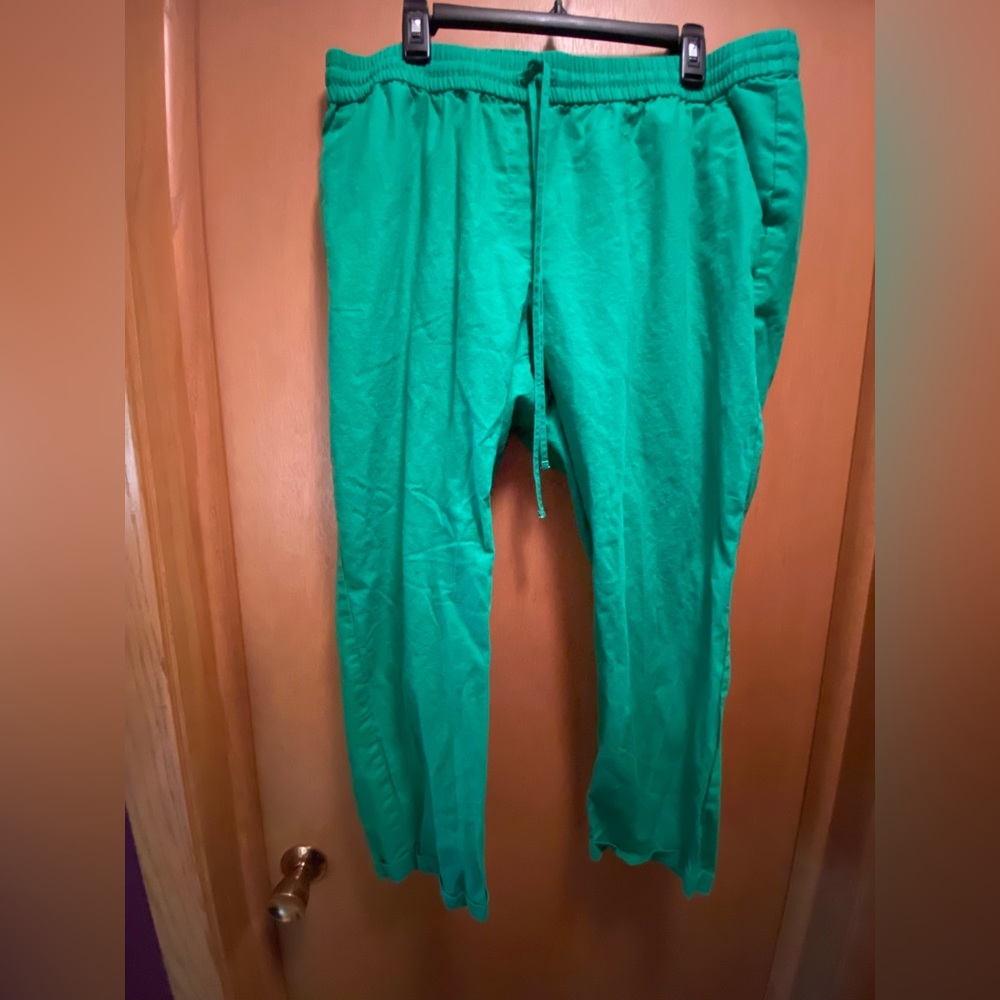 J. Crew Factory women’s plus size cotton-linen drawstring pants size 18